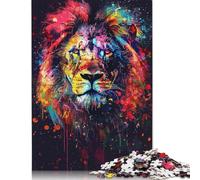 1000 Pieces Art Colourful Lions Puzzle Jigsaw Difficulty Puzzle Jigsaw Educational Game Toy 1000pcs (75x50cm)