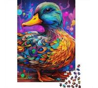 1000 Pieces Art Duck Puzzle for Adults Wooden Puzzles Jigsaw Puzzles for Adults Educational Game Challenge Toy 1000pcs (75x50cm)