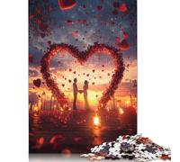 1000 Pieces Art Happy Lovers Jigsaw Puzzles for Adults Wooden Puzzles for Adults Teenager Man Woman Gift 1000pcs (75x50cm)