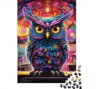 1000 Pieces Art Owl Animals Puzzle for Adults Wooden Puzzles Jigsaw Puzzles for Adults Educational Game Challenge Toy 1000pcs (75x50cm)