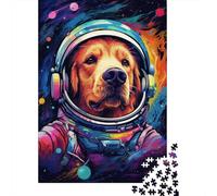 1000 Pieces Artistic Astronaut Golden Retriever Jigsaw Puzzle Adults Difficulty Puzzles Educational Toy Games Family Decoration 1000pcs (75x50cm)