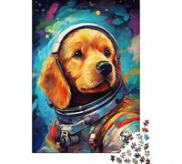 1000 Pieces Artistic Astronaut Golden Retriever Jigsaw Puzzles Difficulty Jigsaw Puzzles Education Games Toys 1000pcs (75x50cm)