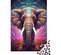 1000 Pieces Artistic Elephant Animals for Adults Difficult Jigsaw Puzzles for Adults Family Fun Jigsaws Puzzles 1000pcs (38x26cm)