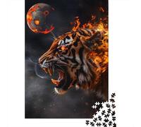 1000 Pieces Artistic Tiger for Adults Difficult Jigsaw Wooden Puzzle for Adults Christmas Eve Gifts 1000pcs (75x50cm)