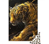 1000 Pieces Artistic Tiger Jigsaw Puzzles for Adults Wooden Puzzles for Adults Teenager Man Woman Gift 1000pcs (75x50cm)