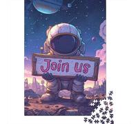 1000 Pieces Astronaut Jigsaw Puzzle, Creative Rectangular Paper Jigsaw Puzzles for Adults, Large Puzzles for Family Educational Game 1000pcs (38x26cm)