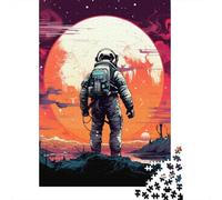 1000 Pieces Astronaut Jigsaw Puzzle, Creative Rectangular Wooden Jigsaw Puzzles for Adults, Large Puzzles for Family Educational Game 1000pcs (75x50cm)