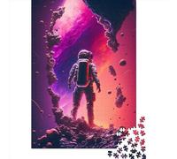 1000 Pieces Astronaut Standing Atomic Creative Square Paper Jigsaw Puzzles for Adults Educational Game Challenge Toy 38x26cm/1000pcs