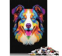 1000 Pieces Australian Shepherd Dog for Adults Difficult Jigsaw Puzzles Paper Puzzle for Adults And Teenager Funny Jigsaw Puzzles 38x26cm/1000pcs