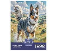 1000 Pieces Australian Shepherd Jigsaw Puzzles for Adults Challenging Game Jigsaw Puzzle Home Decoration for The Whole for Women, Gifts for Men 38x26cm/1000pcs