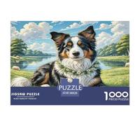 1000 Pieces Australian Shepherd Jigsaw Puzzles for Adults Family Challenge Toys Jigsaw Puzzle Home Decoration for The Whole for Women, Gifts for Men 38x26cm/1000pcs
