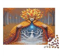 1000 Pieces Autumn Forest Fantasy Paper Jigsaw Puzzle for Adults Educational Fall Art Paper Puzzle Brain Training Home Decor Gift 38x26cm/1000pcs