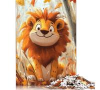 1000 Pieces Autumn Lion Illustration for Adults Difficult Jigsaw Paper Puzzle for Adults Christmas Eve Gifts 1000pcs (38x26cm)