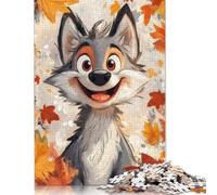 1000 Pieces Autumn Wolf Art Jigsaw Puzzles for Adults Puzzles Wooden Puzzles Sustainable Puzzle for Adults 1000pcs (75x50cm)