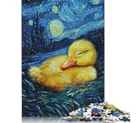 1000 Pieces Baby Duck Duckling in Starry Night Jigsaw Puzzles for Adults Intellectual Game Jigsaw Puzzle Toys for Kids 1000pcs (75x50cm)