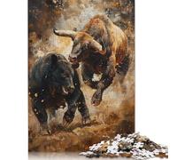 1000 Pieces Bear VS Bull Crypto Trade Puzzle for Adults Puzzles for Adults & Teenager Secret Santa Gifts 1000pcs (75x50cm)