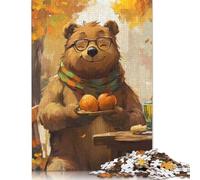 1000 Pieces Bears Autumn Painting Jigsaw Puzzles for Adults Puzzles Wooden Puzzles Sustainable Puzzle for Adults 1000pcs (75x50cm)