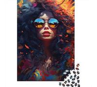 1000 Pieces Beautiful Woman in Sunglasses Jigsaw Puzzles for Adults Paper Puzzle Educational Game for Adult Teenagers 1000pcs (38x26cm)