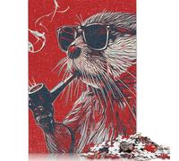 1000 Pieces Beaver Pop Art Smoking Jigsaw Puzzles for Adults Jigsaw Puzzle for Family Time Brain Challenge 1000pcs (75x50cm)