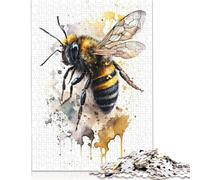 1000 Pieces 'Bee in Watercolor Creative Square Wooden Jigsaw Puzzles for Adults Educational Game Challenge Toy 1000pcs (75x50cm)