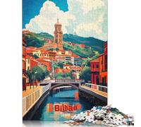 1000 Pieces Bilbao Art Poster Jigsaw Puzzles for Adults, Puzzle, 1000 Pieces Puzzle, Puzzle Game Difficult Challenge Puzzle 38x26cm/1000pcs