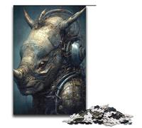 1000 Pieces Biomechanical Rhino Puzzles for Adults Impossible Puzzle Stress Reliever for And Teenager Age 14 And Up 75x50cm