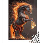 1000 Pieces Black Horse Jigsaw Puzzle Paper Puzzles for Children Puzzles Educational Game for Adult Teenagers 1000pcs (38x26cm)