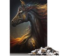 1000 Pieces Black Horse Puzzle Jigsaw Difficulty Puzzle Jigsaw Educational Game Toy 1000pcs (75x50cm)