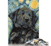 1000 Pieces Black Labrador Sleeping Puzzle Jigsaw Adults Jigsaw Difficulty Jigsaw Educational Game Toy Family Decoration (38x26cm)