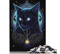 1000 Pieces Black Light Cat 10 for Adults Difficult Jigsaw Puzzles Puzzles Wooden Puzzles Educational Game for Adult Teenagers 1000pcs (75x50cm)
