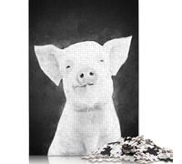 1000 Pieces Black White Pig Jigsaw Puzzles Difficulty Jigsaw Puzzles Education Games Toys 1000pcs (75x50cm)