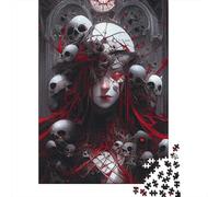 1000 Pieces Blood Red Shadow Jigsaw Puzzles for Adults Wooden Puzzle Educational Game for Adult Teenagers 1000pcs (75x50cm)