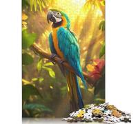 1000 Pieces Blue And Gold Macaw in Jungle for Adults Difficult Jigsaw Puzzles Puzzles for Adults Educational Game Challenge Toy 38x26cm/1000pcs