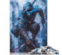 1000 Pieces Blue Ninja Warrior Jigsaw Puzzles for Adults Jigsaw Puzzle for Family Time Brain Challenge 1000pcs (75x50cm)