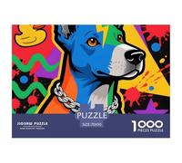 1000 Pieces Blue Paul Terrier Jigsaw Puzzle Adults Teens Fun Relaxation Activity Pet Dog Precision Fit Gift Box 70x50cm/1000pcs