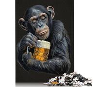 1000 Pieces Bonobo Beer Jigsaw Puzzles Adults Difficulty Puzzles Strengthen Relationships between Family Members 1000pcs (38x26cm)