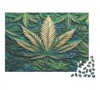 1000 Pieces Botanical Leaf Puzzle for Adults Paper Brain Training Green Foliage Jigsaw Home Wall Decor 38x26cm/1000pcs