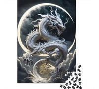 1000 Pieces Brave Dragon Puzzle for Adults Wooden Puzzles Jigsaw Puzzles for Adults Educational Game Challenge Toy 1000pcs (75x50cm)