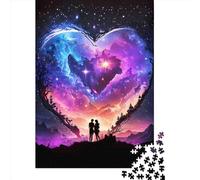 1000 Pieces Bride And Groom Universe Jigsaw Puzzles for Adults Wooden Puzzles for Adults Teenager Man Woman Gift 1000pcs (75x50cm)