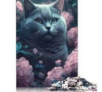 1000 Pieces British Cat Unreal Puzzle for Adults Puzzles for Adults & Teenager Secret Santa Gifts 300pcs (40x28cm)