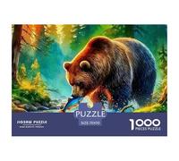 1000 Pieces Brown Bear Jigsaw Puzzles Fun, Challenging for Adults Home Decorations Educational Game Age 12+ for Adults 70x50cm/1000pcs