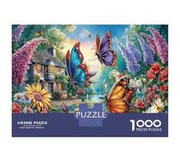 1000 Pieces Butterflies over Lily Pond Educational Games Puzzle Jigsaw Puzzles Fun Challenge for Adults, Home Decor Jigsaw 70x50cm/1000pcs