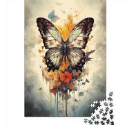 1000 Pieces Butterfly Retro Jigsaw Puzzles for Adults Wooden Puzzle Educational Game for Adult Teenagers 1000pcs (38x26cm)