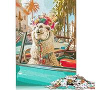 1000 Pieces Camel Driving Car Puzzle Jigsaw, Difficulty Puzzle Jigsaw Educational Game Toy Family Decoration 1000pcs (75x50cm)