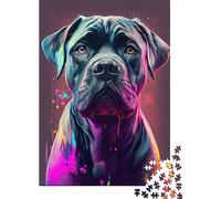 1000 Pieces Cane Corso Colorful 2 Puzzle for Adults Wooden Puzzles Jigsaw Puzzles for Adults Educational Game Challenge Toy 1000pcs (75x50cm)