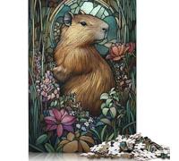 1000 Pieces Capybara in A Garden for Adults Difficult Jigsaw Puzzles Paper Puzzles for Teenagers Gifts Home Decoration Puzzle Toys 38x26cm/1000pcs