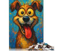 1000 Pieces Cartoon Dog Portrait with Big Eyes Square Jigsaw Puzzles for Adults And Paper Puzzles Children Puzzles 38x26cm/1000pcs