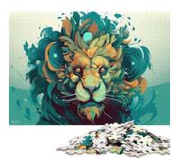 1000 Pieces Cartoon Style Lion Jigsaw Square Puzzle for Adults Wooden Puzzles Unique Challenge Games 1000pcs (75x50cm)