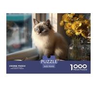 1000 Pieces Cat Jigsaw Puzzle Adults Teens Fun Relaxation Activity Cute Pets Precision Fit Gift Box 70x50cm/1000pcs