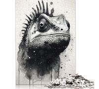 1000 Pieces Chameleon Beauty Lizard Jigsaw Puzzles for Adults Paper Puzzle Educational Game for Adult Teenagers 1000pcs (75x50cm)